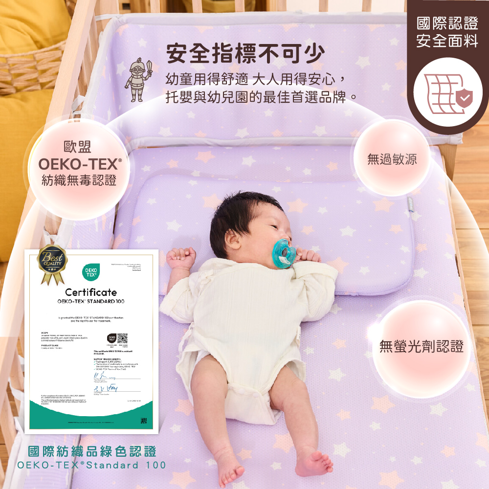 培婗 3D 透氣嬰兒床圍 - 整條可水洗不變形，室內晾曬迅速乾燥