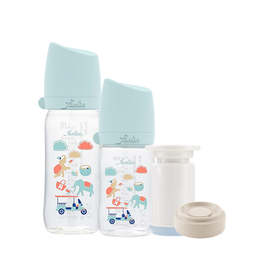 Farlin 城市系列寬口TR90真空奶瓶入門組