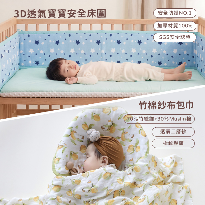 PeNi培婗 新生兒 4件組,新生兒必備｜高支撐、3D循環透氣,@SETFM023,PeNi培婗新生兒4件組,3D透氣,居家床寢