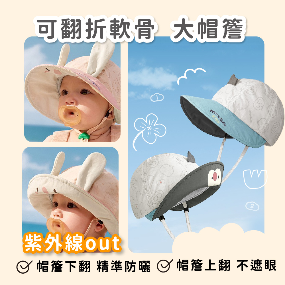 Kocotree 萌萌動物涼感鴨舌帽,出遊防曬｜涼感必備,CKT0029,Kocotree萌萌動物涼感鴨舌帽,大帽簷設計,排汗透氣