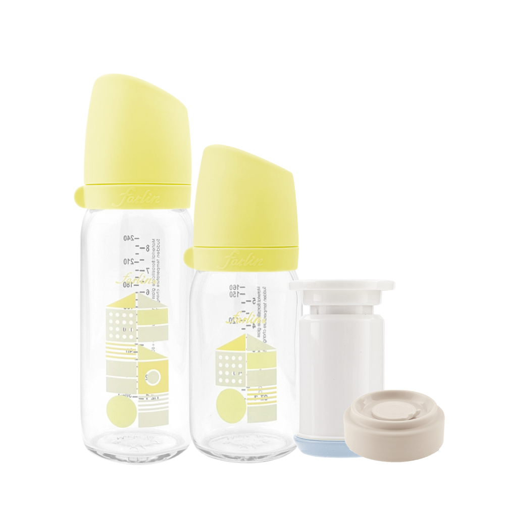 Farlin 城市系列寬口玻璃真空奶瓶入門組,玻璃奶瓶,防脹氣奶瓶,新生兒奶瓶,嬰兒無毒奶瓶,嬰兒奶瓶