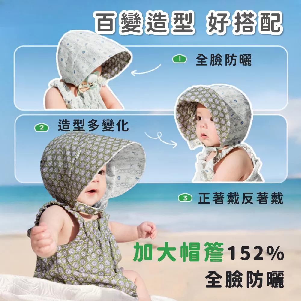 Kocotree 花花雙面翻翻帽,旅行必備｜輕巧好收納,CKT0030,Kocotree花花雙面翻翻帽,大帽簷設計,物理防曬