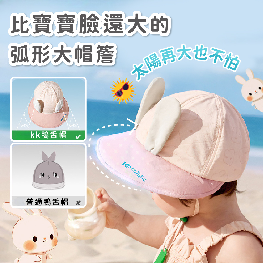 Kocotree 萌萌動物涼感鴨舌帽,出遊防曬｜涼感必備,CKT0029,Kocotree萌萌動物涼感鴨舌帽,大帽簷設計,排汗透氣