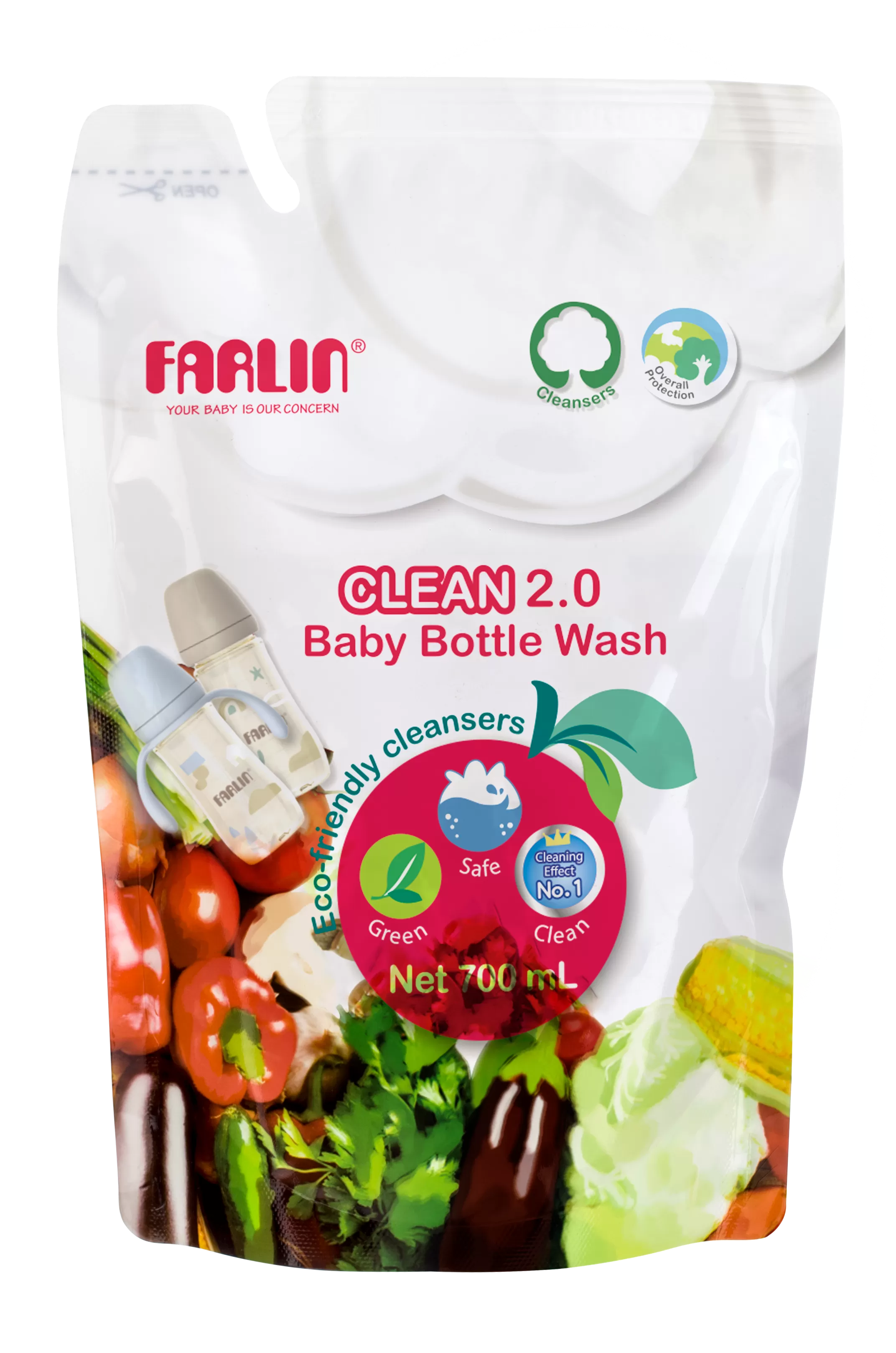 Farlin - EcoClean 奶瓶蔬果清潔液補充包(700ml)