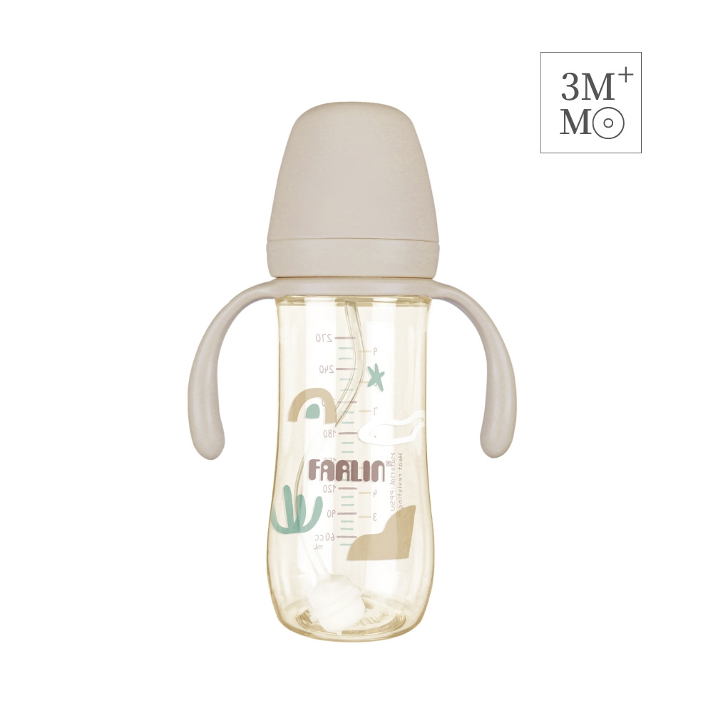 Farlin Grow With Colors寬口PPSU重力吸管握把奶瓶270ml