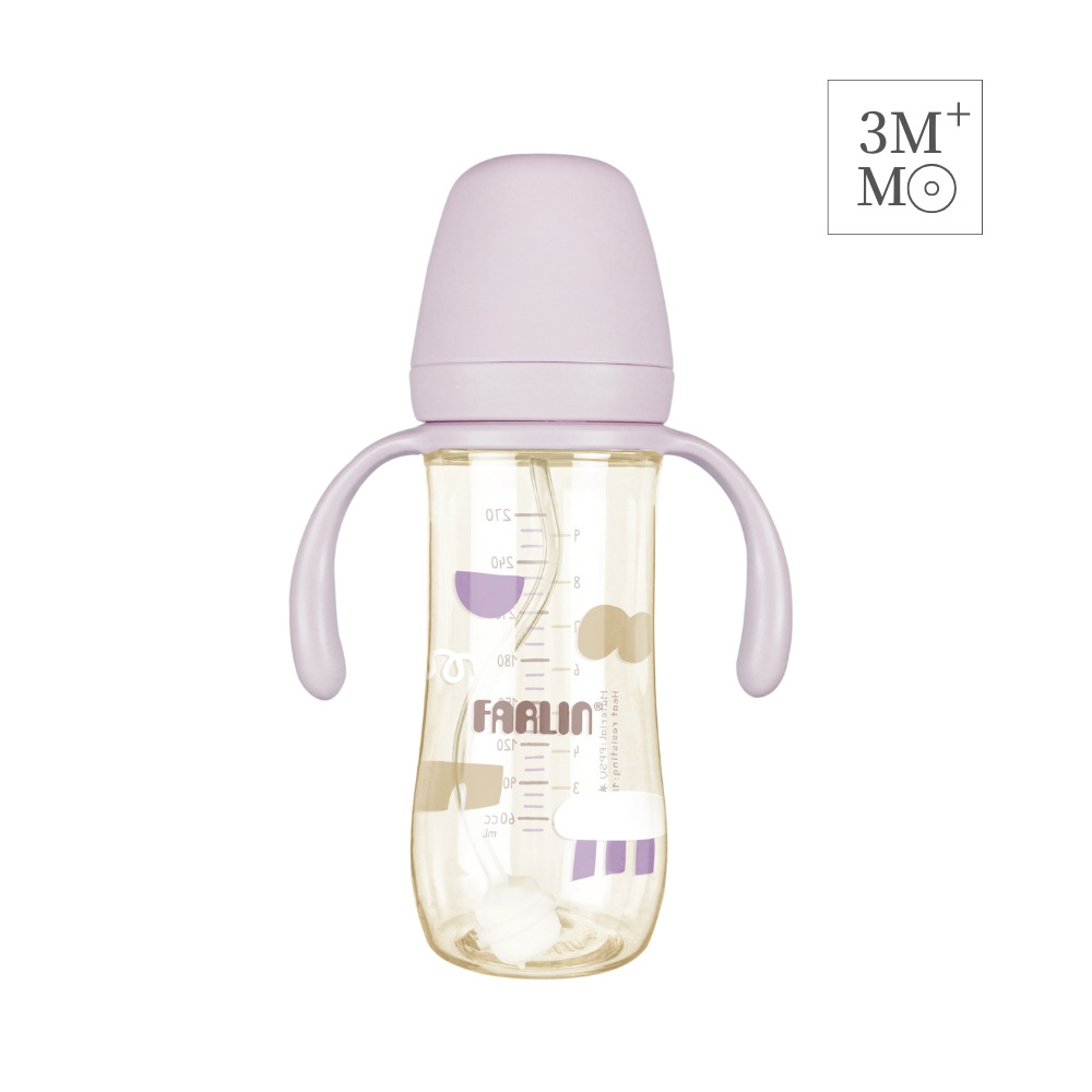 Farlin Grow With Colors寬口PPSU重力吸管握把奶瓶270ml
