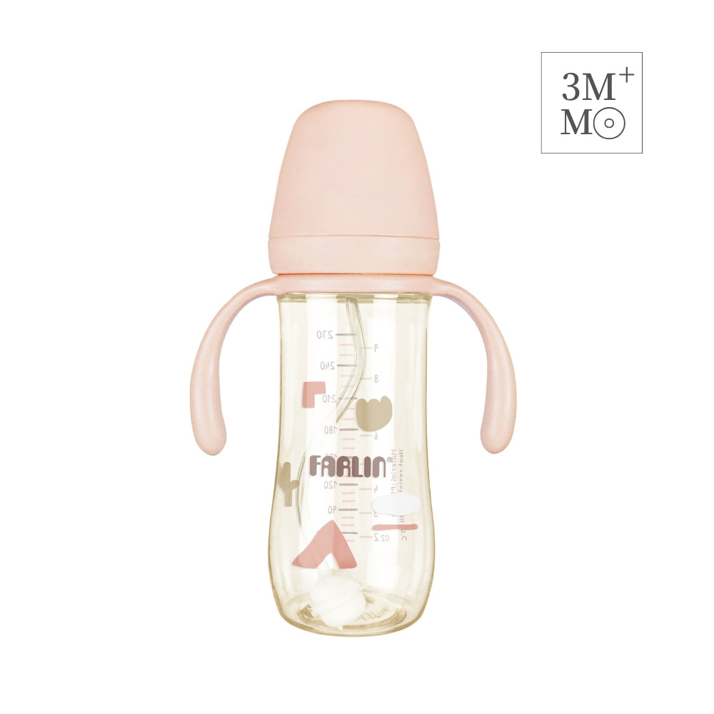 Farlin Grow With Colors寬口PPSU重力吸管握把奶瓶270ml