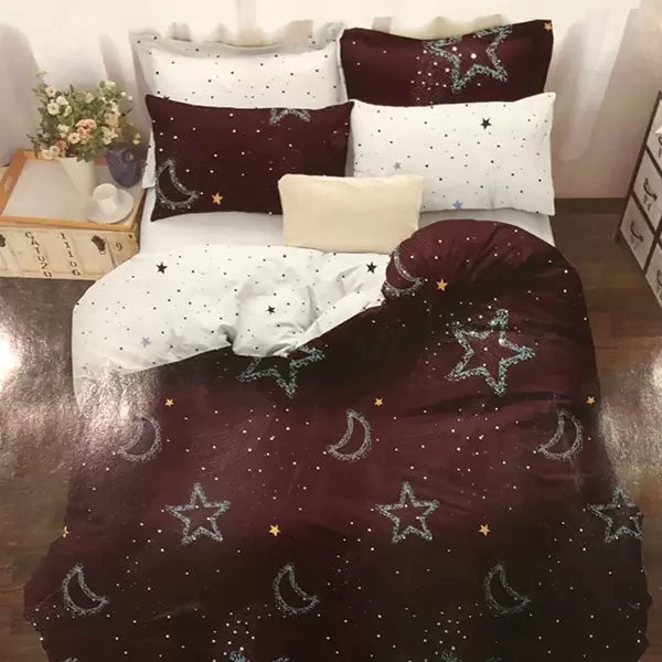台灣製床包三件&四件組 - 星月神話紅