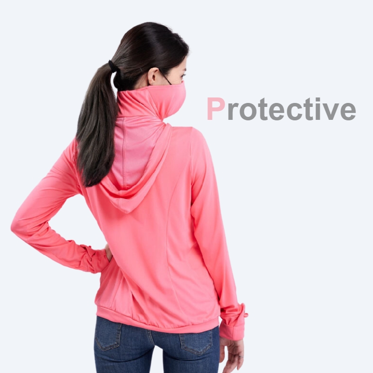 抗UV 超機能鉑金抗菌專利變形涼感防曬外套6899-玫粉色