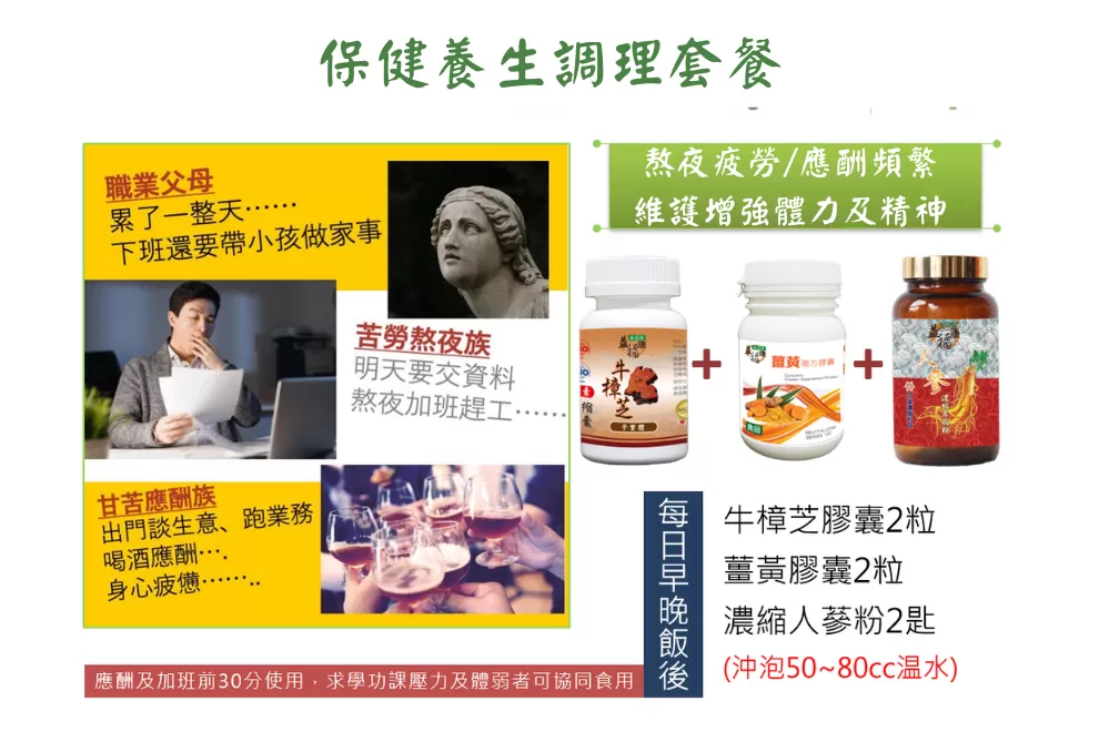 益福康牛樟芝複方膠囊+益福康薑黃複方膠囊+益福康人參濃縮萃取粉