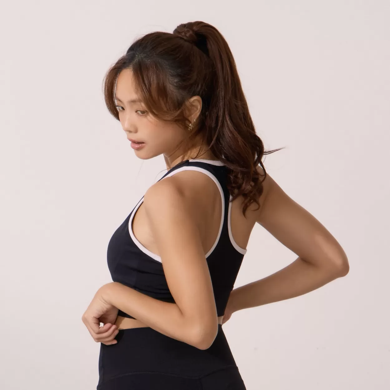 moïd 經典裸感運動內衣 - 黑底白邊