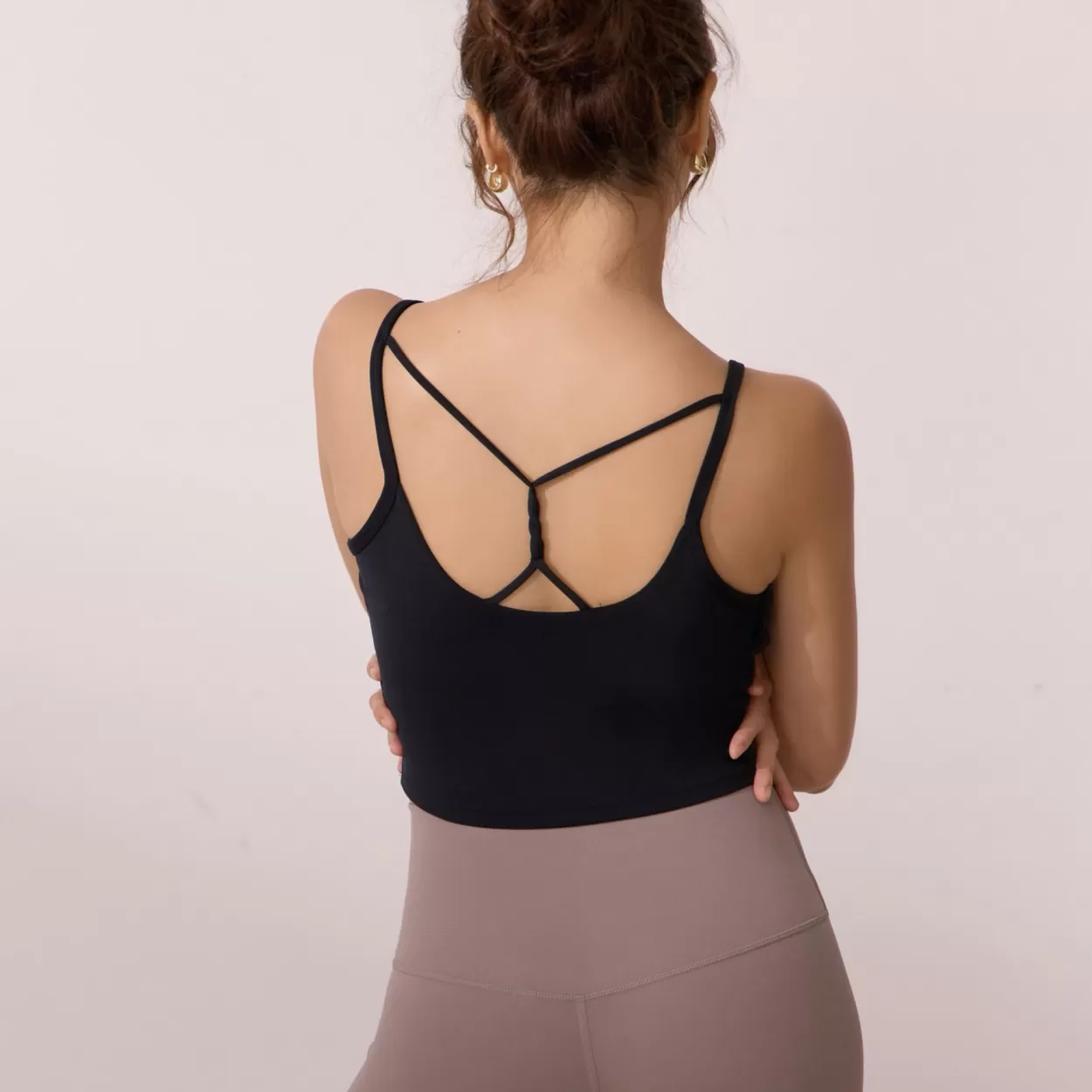 moïd 編織美背細肩運動內衣 - 黑 Black