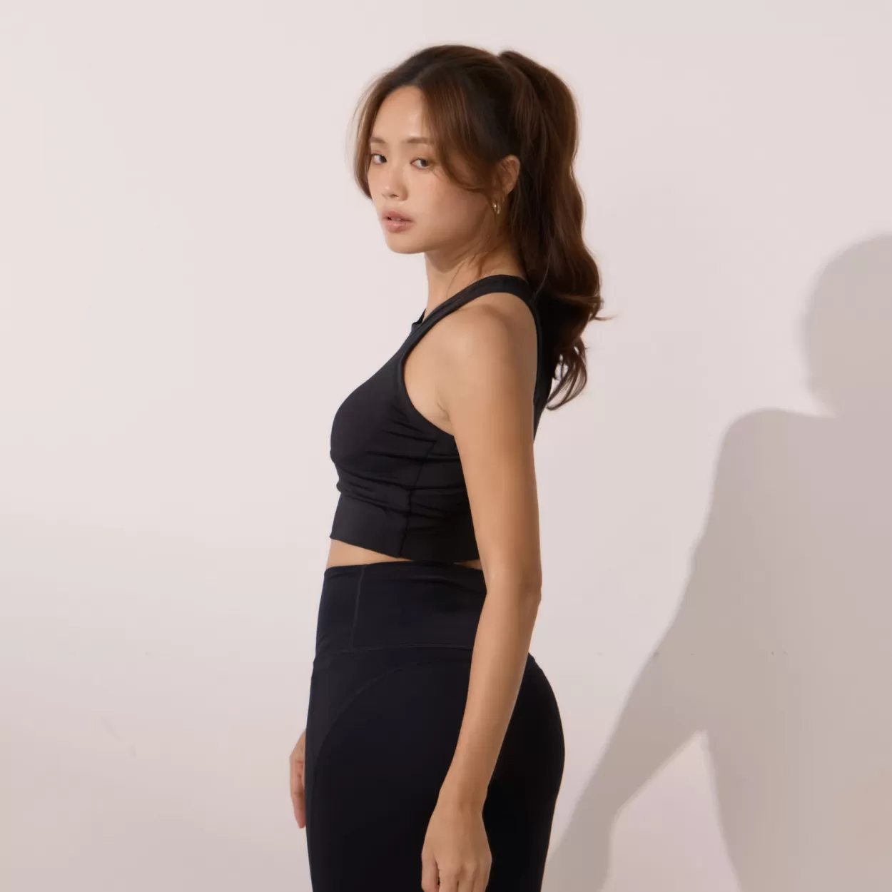 moïd 削肩水滴運動內衣 - 黑 Black