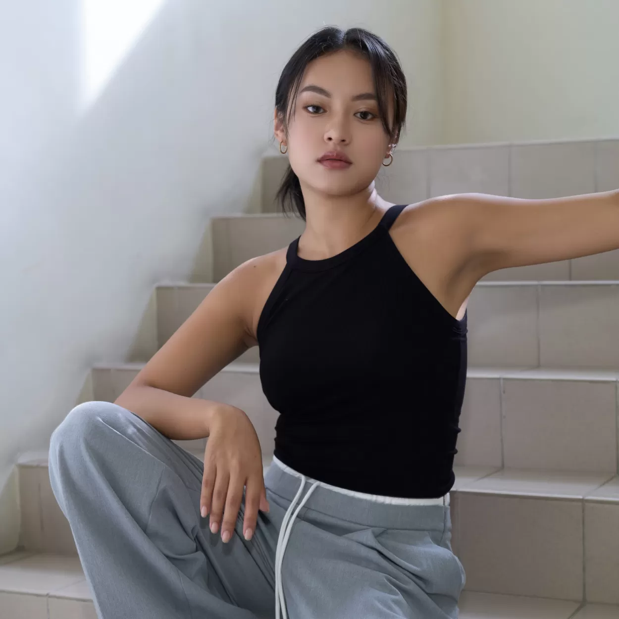 moïd 時髦繞脖一體杯激瘦背心Bratop - 黑 Black