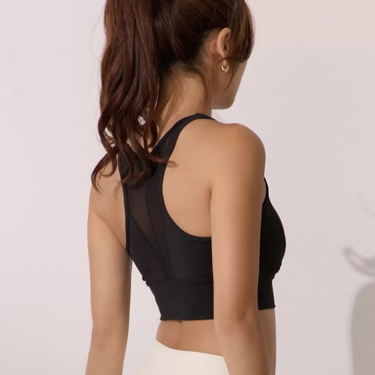 moïd 透氣拼紗運動內衣 - 黑 Black