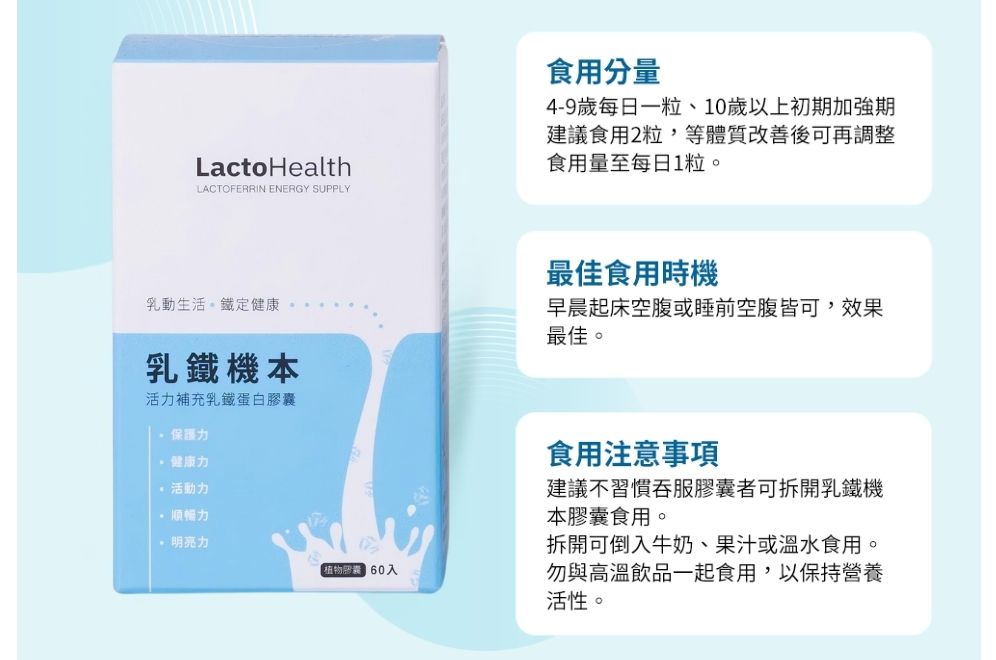 乳鐵機本60粒-乳鐵蛋白綜合保健,寶晶醫療,初乳蛋白,乳鐵蛋白大人,乳鐵蛋白食物,傷口癒合