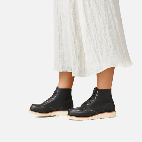 Style 3373｜Classic Moc,RW3373,Style3373｜ClassicMoc,6-InchWomen'sShortBootinBlackBoundaryLeather,CraftedChoice｜質感選擇,WOMEN'S