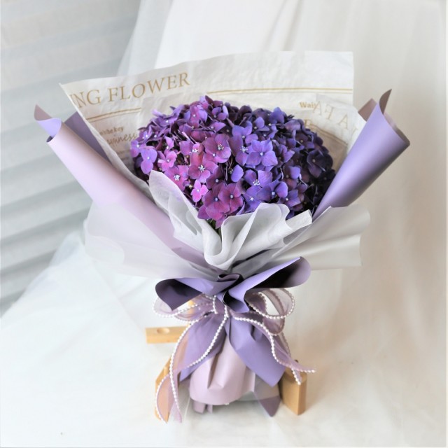 【Flower Plus】~雙北限定~純紫繡球花束
