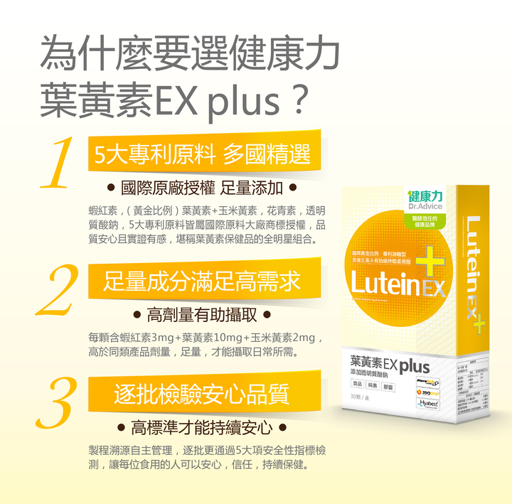 葉黃素(金盞花萃取物)EX PLUS膠囊30入/盒