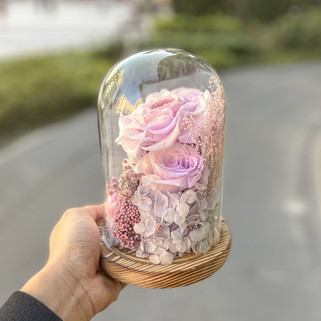 【Flower Plus】 溫柔似水｜永生花玻璃罩