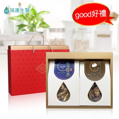Good好禮-巴西蘑菇乾菇25g(冷凍乾燥技術)1包 / 段木香菇乾菇70g1包-禮盒