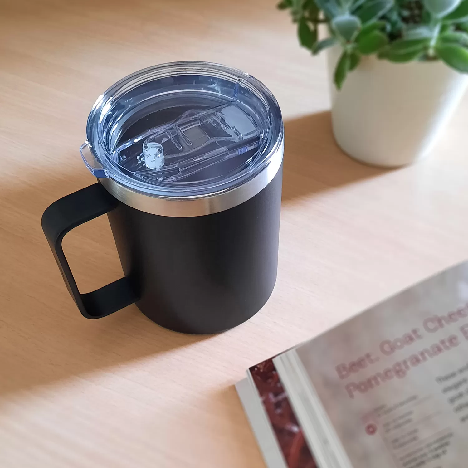 不鏽鋼握把杯 -黑色(400ml)