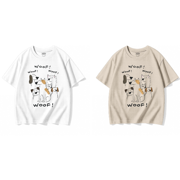 NeBro｜線條狗狗汪汪叫 短T