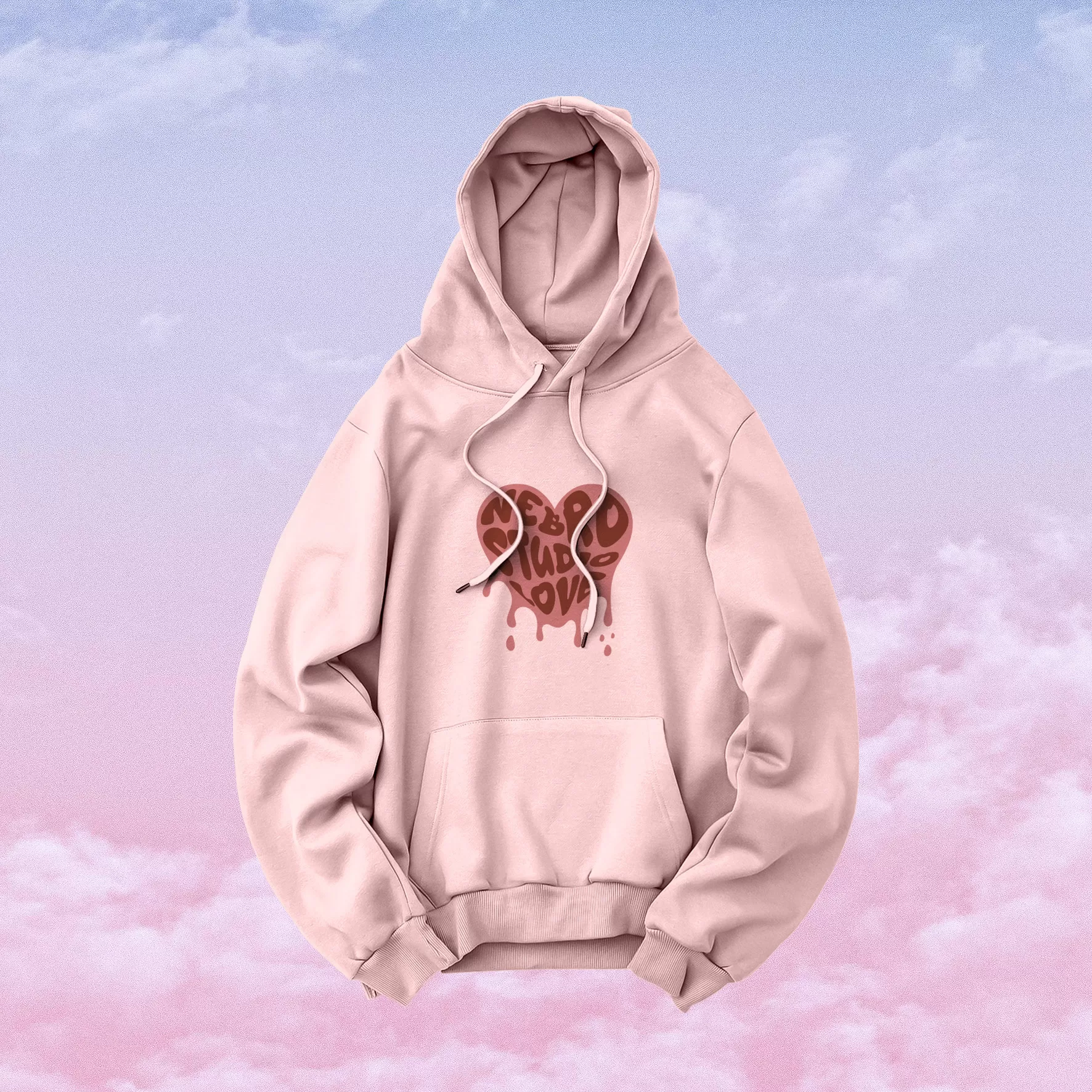 NeBro｜童玩字體愛心 落肩帽T