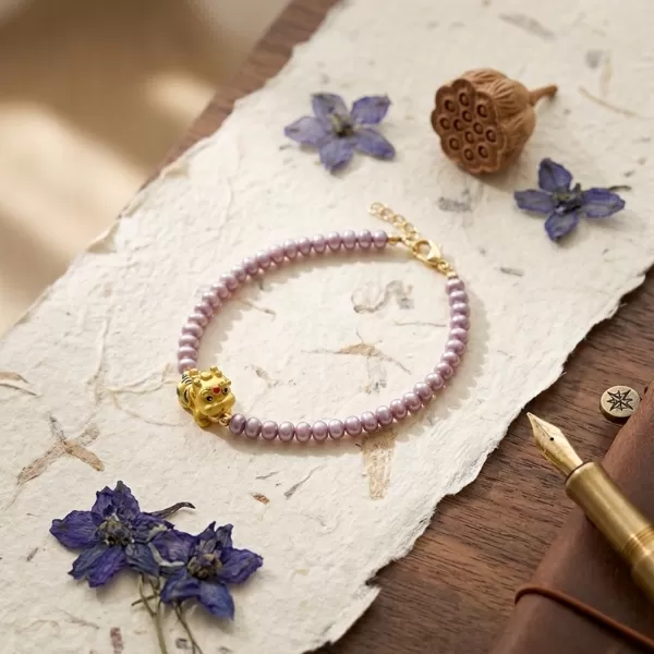 紫珍珠貔貅手鍊