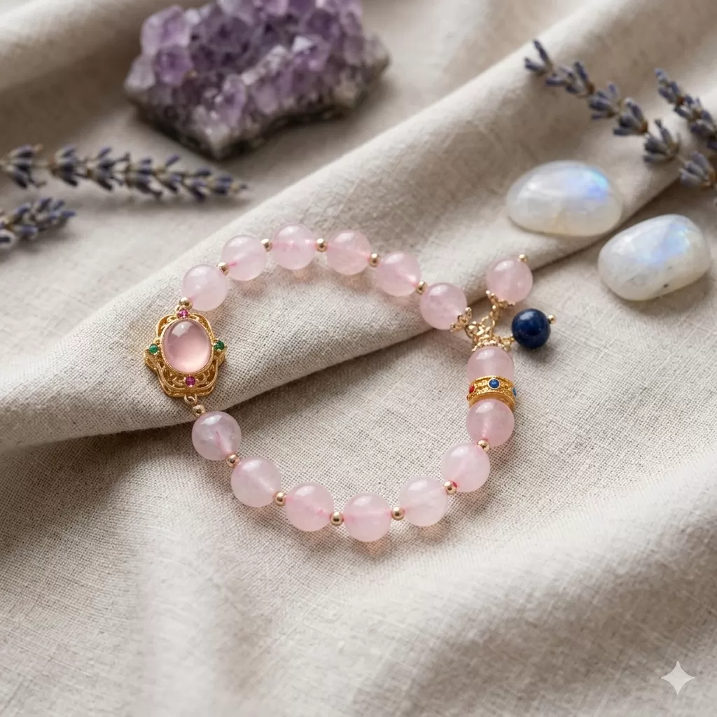 馬達加斯加粉晶手鍊｜高品質粉晶・招桃花人緣