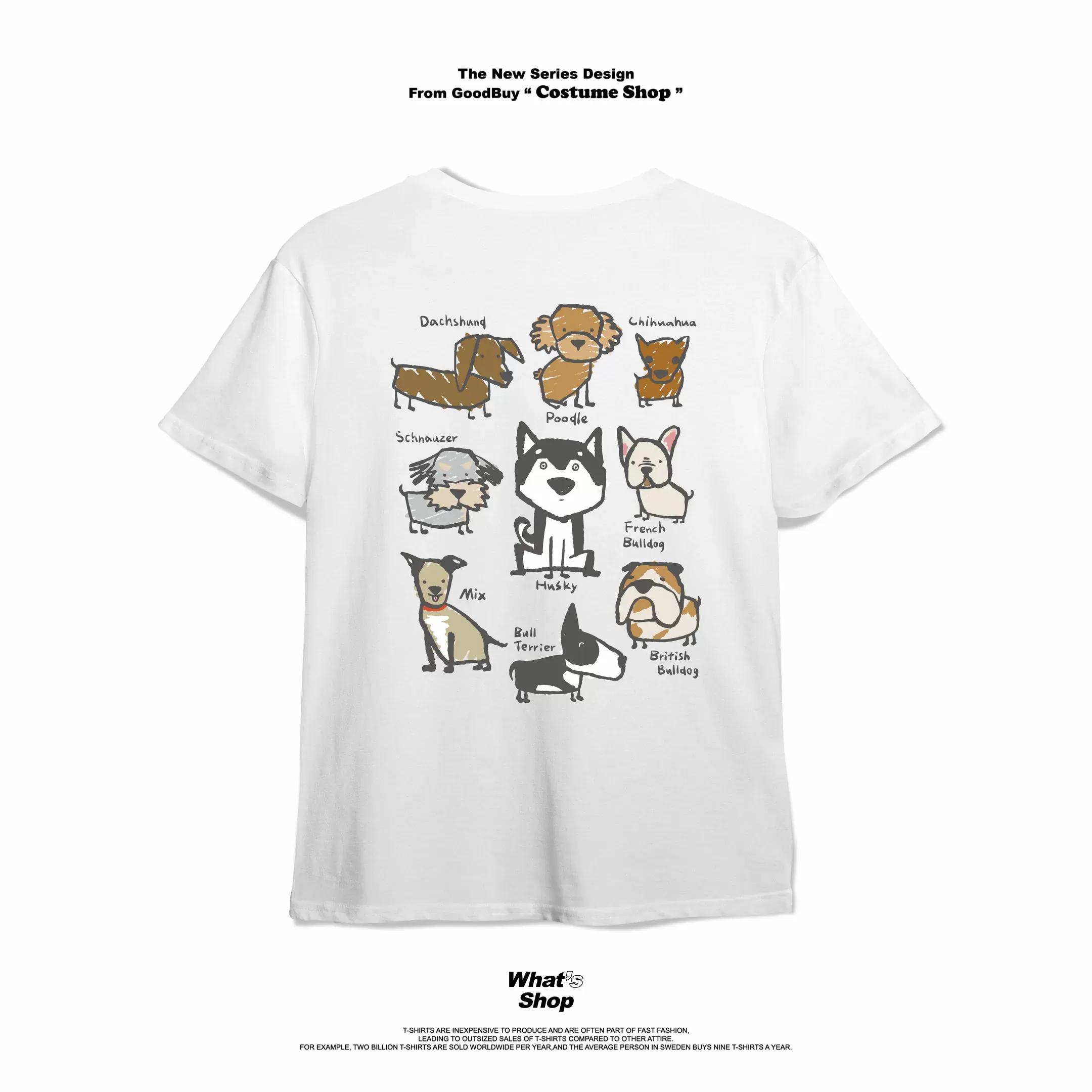 What's Shop｜毛小孩手繪插畫 短Tee