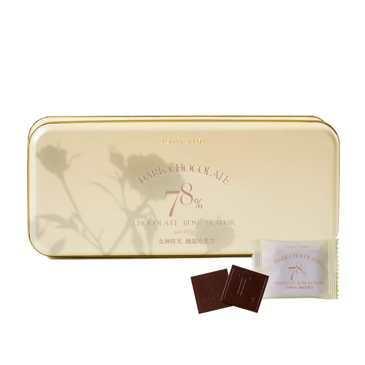 LADY TIME78%玫瑰山茶花黑巧克力-餐後 (4.5g/30入/盒)