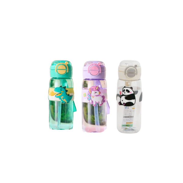 卡通雙飲杯600ml(熊貓/獨角/恐龍) 款式隨機