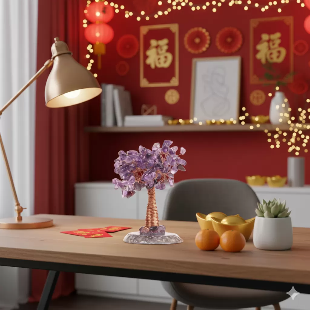 黑圓底古松樹(紫水晶)｜根深穩運・智慧長青,紫水晶擺飾,開運飾品,開運擺飾,開運小物,職場開運