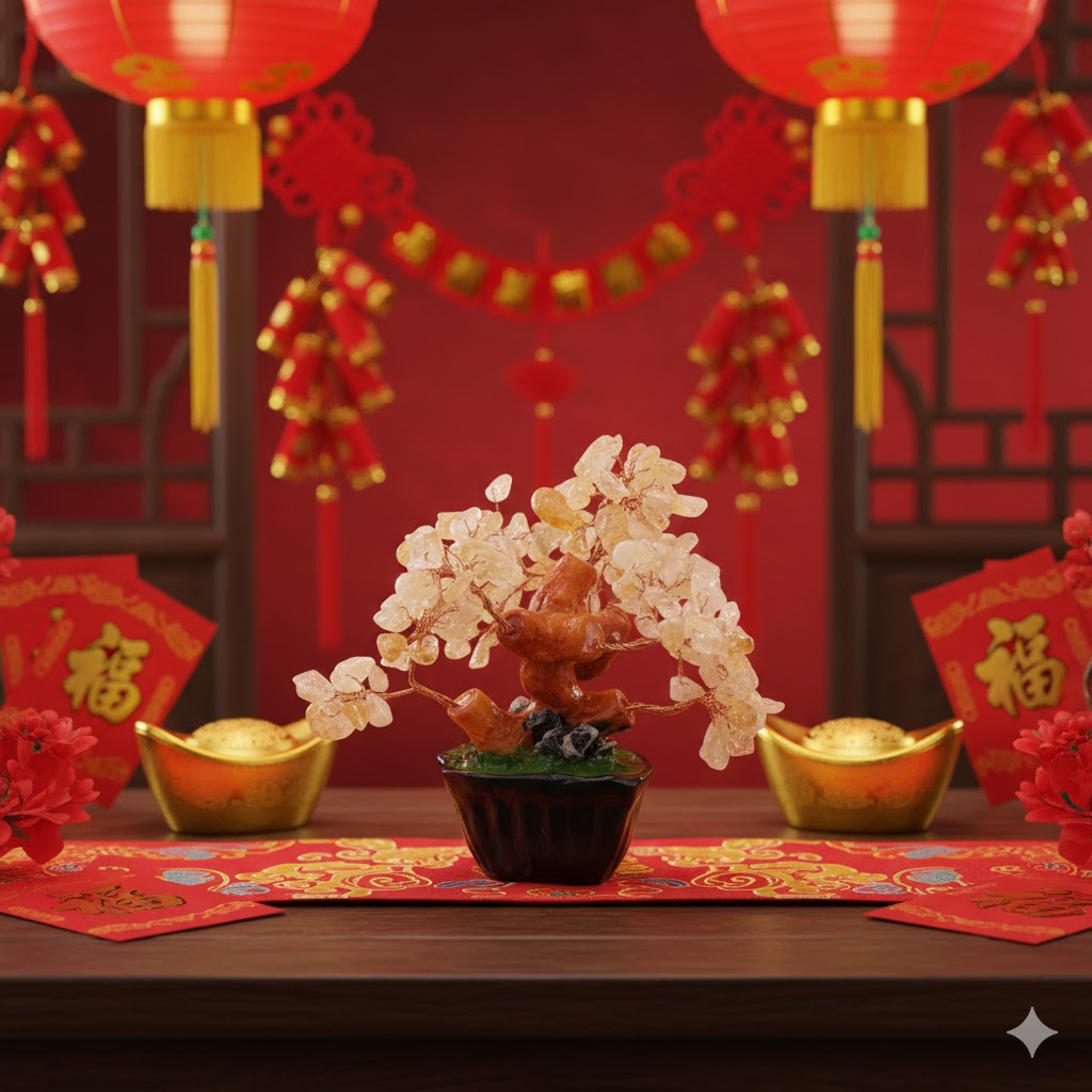 迷你船型發財樹(黃水晶),黃水晶擺飾,事業運飾品,事業運擺飾,財位擺設,開運送禮