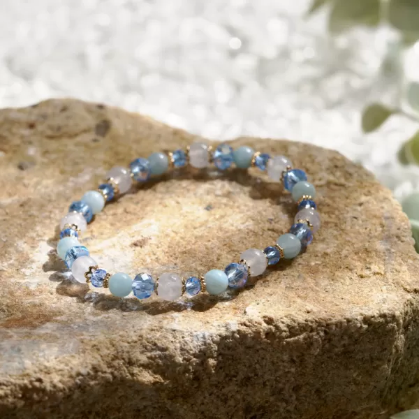 五行水晶手鍊(水)｜活絡財流・溝通順暢・機會不斷,五行招財,水晶手鍊推薦,智慧象徵,氣場平衡,成長能量水晶