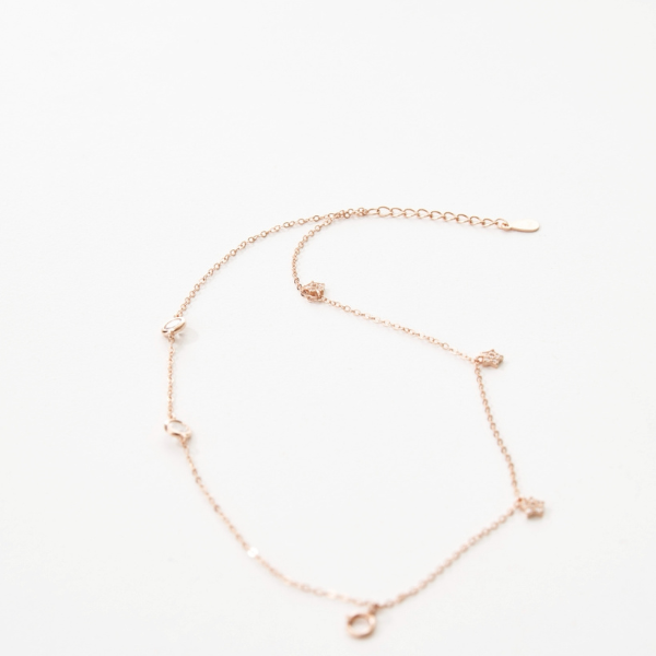 玫瑰金星双手鍊,星光點綴✧精緻氣質,U60660002,玫瑰金星双手鍊,精緻晶鑽裝飾,雙層鍊條設計