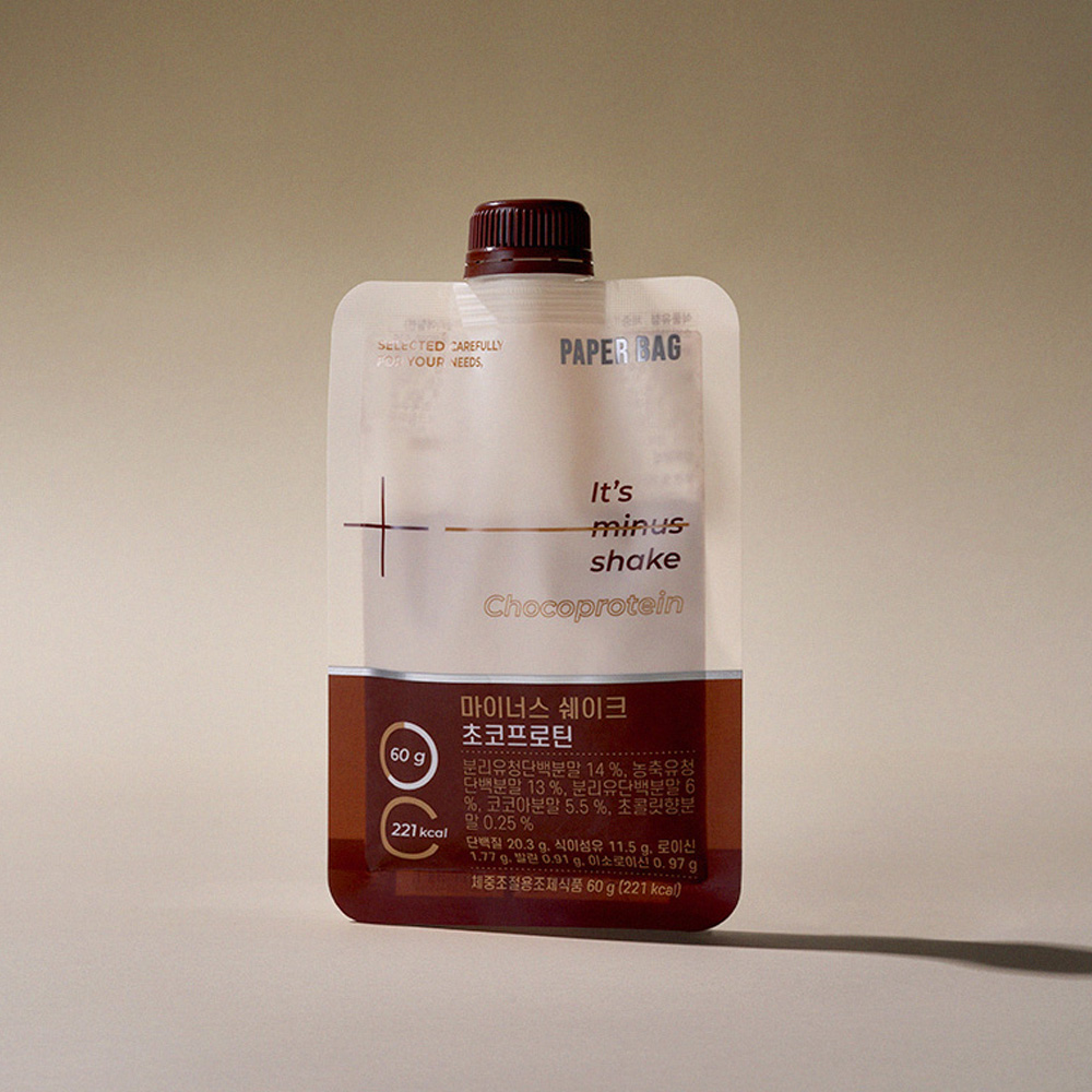 PAPER BAG Minus shake奶昔-巧克力(咖),PAPERBAG奶昔,奶昔,韓國,飽足感飲品,健身飲品推薦