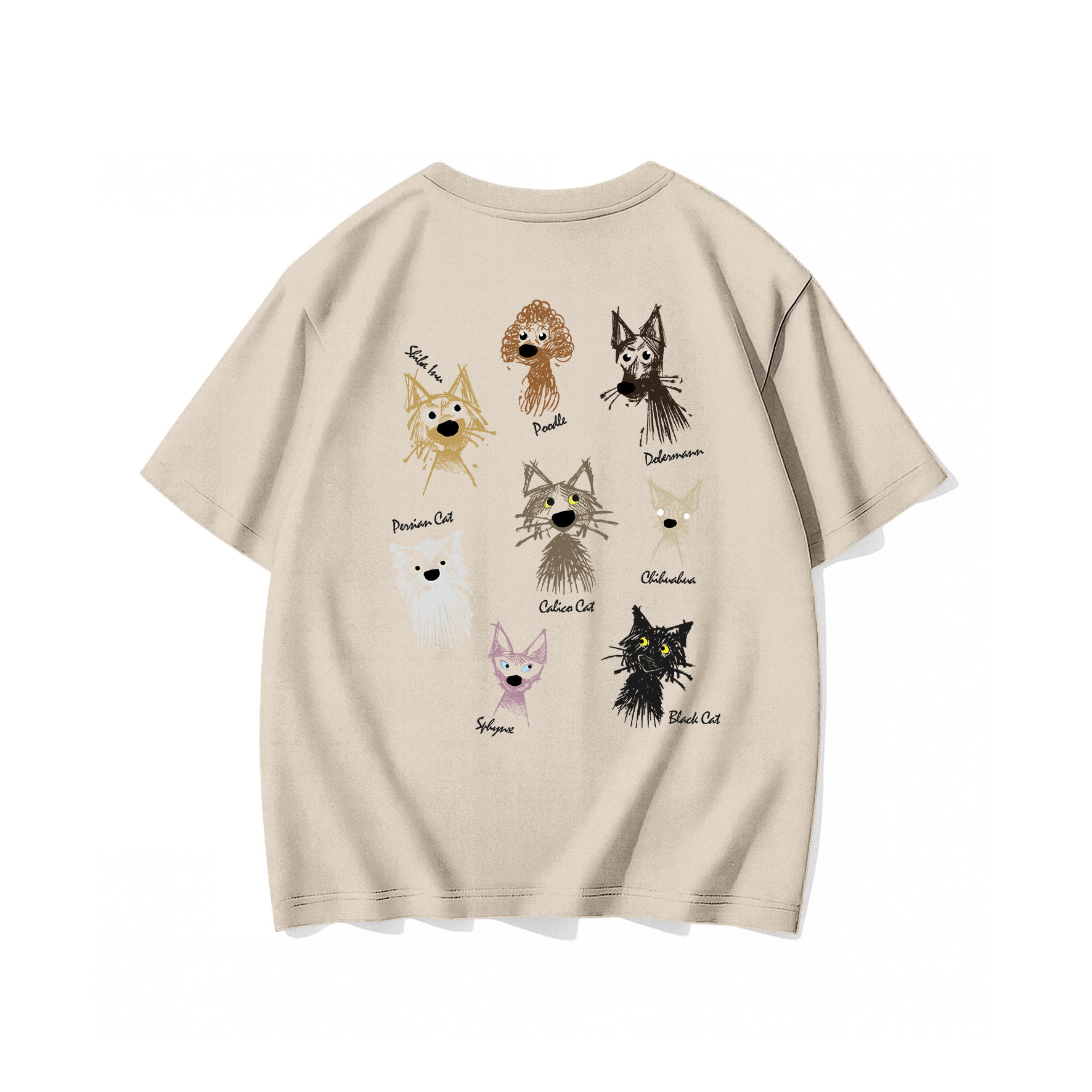 NeBro｜草寫汪喵圖鑑 短T,短TEE,短袖,純棉,上衣,時尚