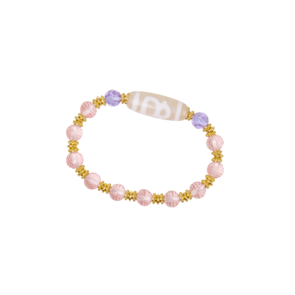 白毫財神珠手鍊,智慧水晶,水晶手鍊,白毫天珠,能量水晶手鍊,開運送禮