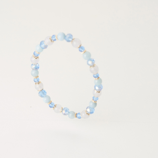 五行水晶手鍊(水)｜活絡財流・溝通順暢・機會不斷,五行招財,水晶手鍊推薦,智慧象徵,氣場平衡,成長能量水晶