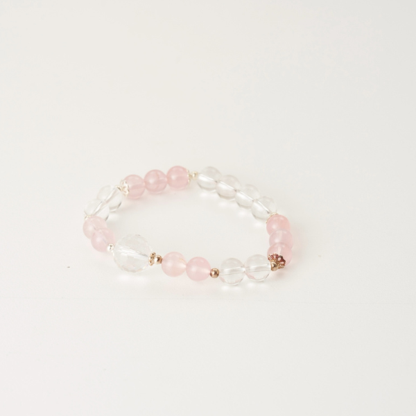 粉水晶白水晶手鍊｜愛情磁場・心靈平衡雙加分,水晶手鍊推薦,水晶手鍊,水晶串珠,水晶,李享家水晶