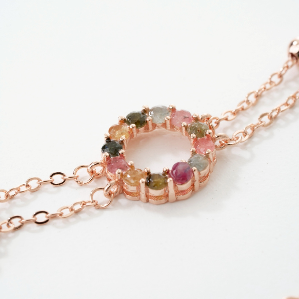 七彩雙鍊手鍊,精緻層次✧氣質加分,U60600007,七彩雙鍊手鍊,多色寶石,雙鍊層次感