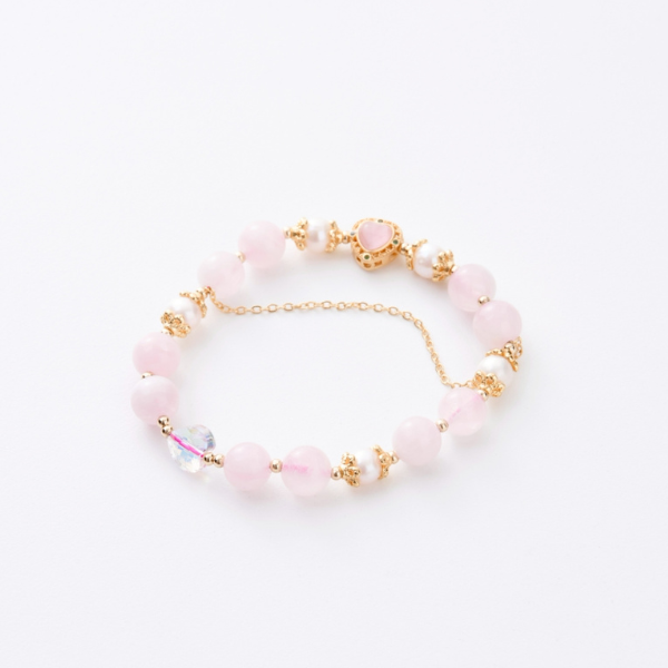粉晶珍珠愛心手鍊｜溫柔療癒・喚醒愛與吸引力,招桃花飾品,戀愛運提升,開運手鍊,浪漫飾品,粉晶手鍊