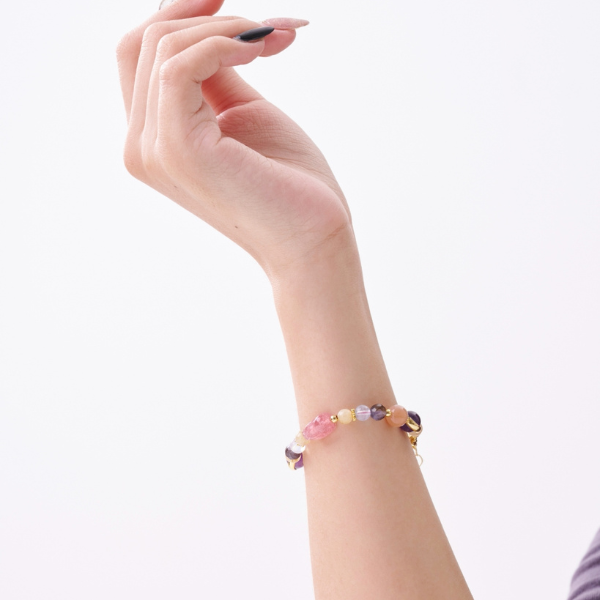 草莓晶貔貅手鍊,U60810004,草莓晶貔貅手鍊,多色礦石,好運能量,所有商品