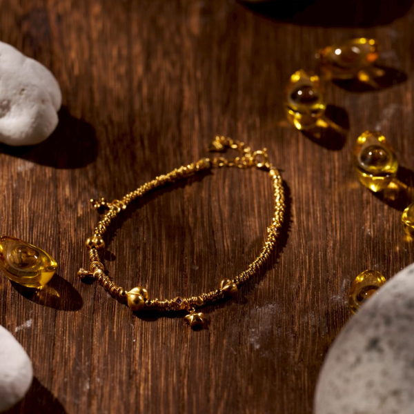 愛心碎石手鍊(金),U60810002,愛心碎石手鍊(金),氣質百搭飾品,所有商品,水晶專區