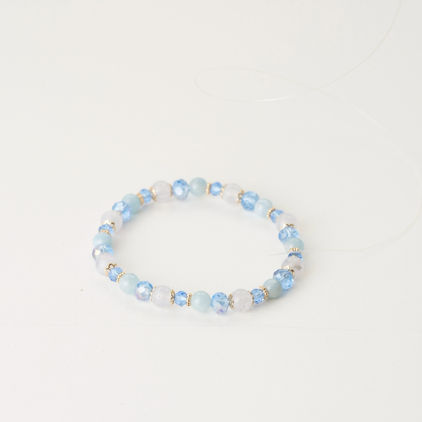 五行水晶手鍊(水)｜活絡財流・溝通順暢・機會不斷,五行招財,水晶手鍊推薦,智慧象徵,氣場平衡,成長能量水晶