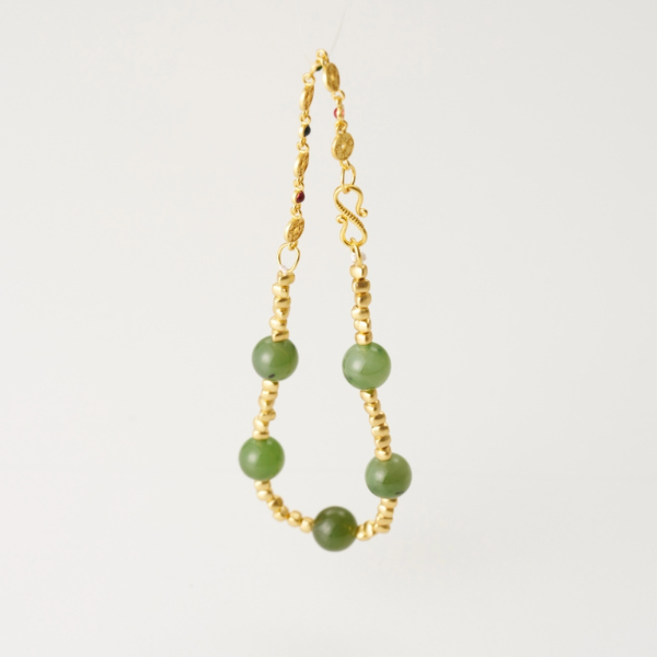 碧玉足銀手串｜平安守護・福運與正能量加持,水晶手鍊推薦,水晶手鍊,水晶串珠,水晶,平安守護