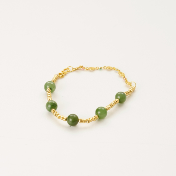 碧玉足銀手串｜平安守護・福運與正能量加持,水晶手鍊推薦,水晶手鍊,水晶串珠,水晶,平安守護