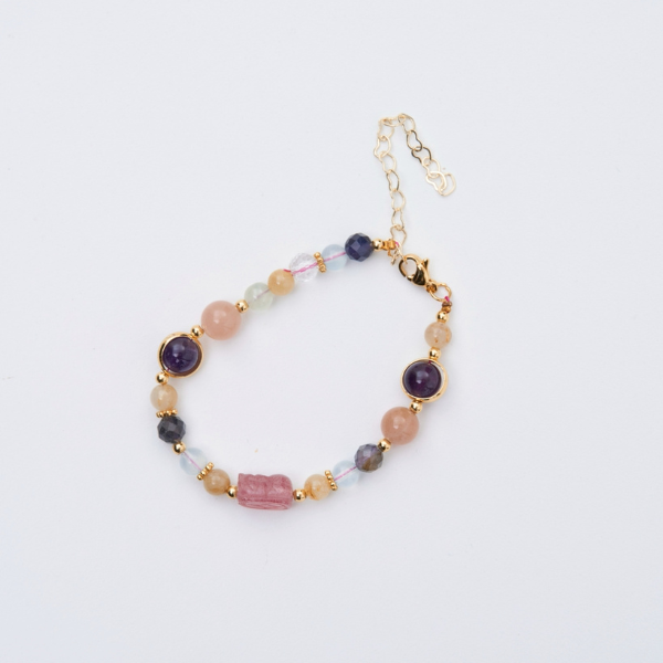 草莓晶貔貅手鍊,U60810004,草莓晶貔貅手鍊,多色礦石,好運能量,所有商品